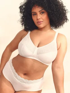 New Next B-H Total Support Full Cup Non Wire Cotton Ultimate Comfort Bra White