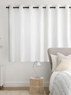 Next White Blackout/Thermal Cotton Eyelet Curtains^ Curtains & Blinds