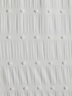 Online Next Bobble Pom Eyelet Blackout Curtains White