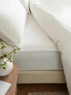 Next White Brushed Cotton Supersoft Deep Fitted Sheet^ Bedsheets & Pillow Cases