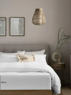 Next White Brushed Cotton Supersoft Deep Fitted Sheet^ Bedsheets & Pillow Cases