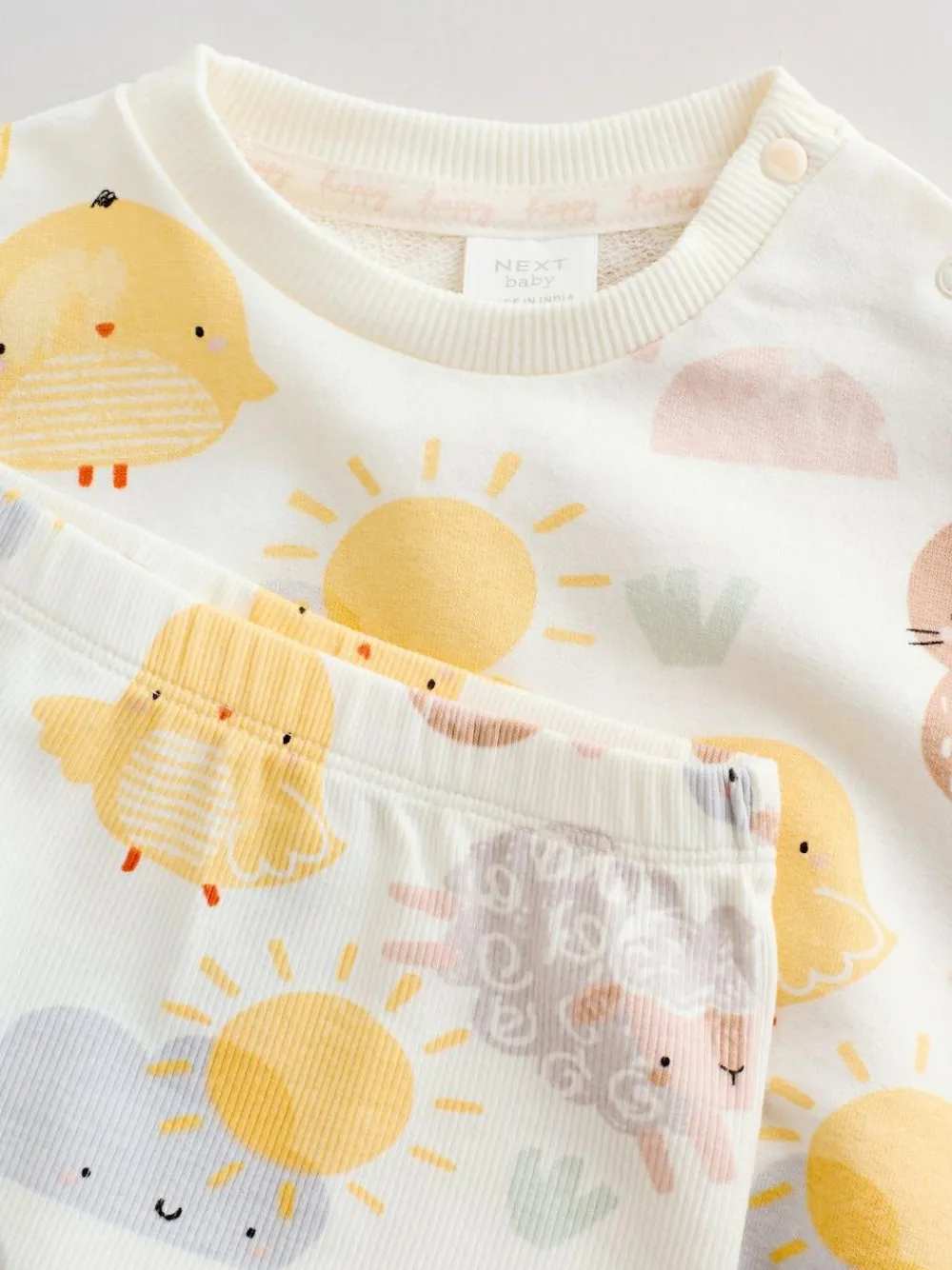 Hot Next White Bunny Character Print Easter Sweat and Leggings Baby Set (0mths-2yrs)