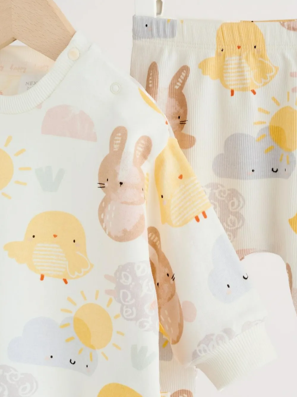 Hot Next White Bunny Character Print Easter Sweat and Leggings Baby Set (0mths-2yrs)