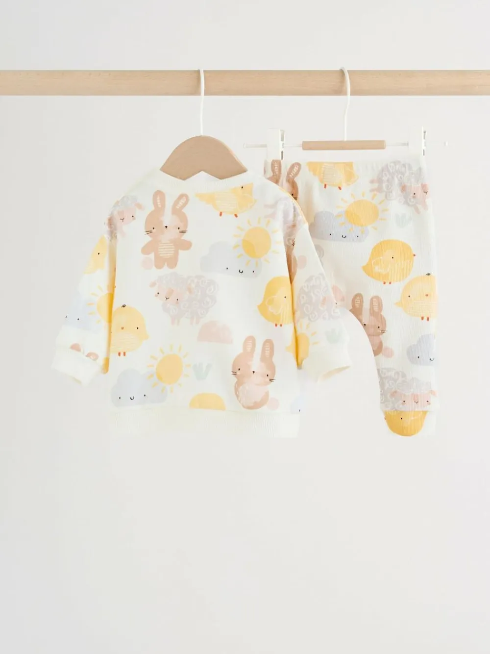 Hot Next White Bunny Character Print Easter Sweat and Leggings Baby Set (0mths-2yrs)