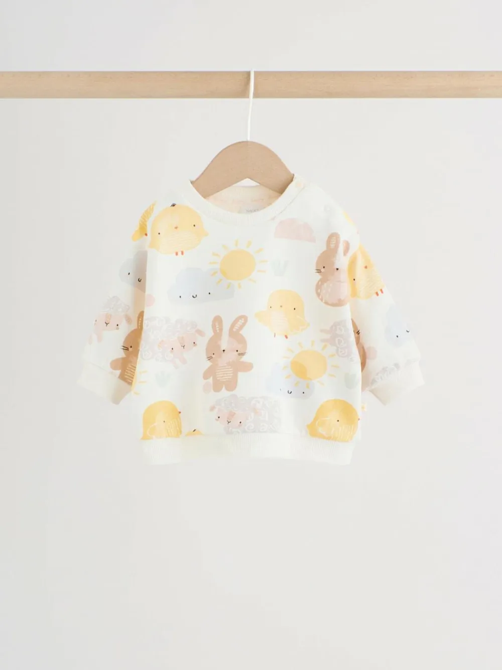 Hot Next White Bunny Character Print Easter Sweat and Leggings Baby Set (0mths-2yrs)