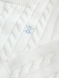 New Next White Cable Knit Crew Neck Jumper (3-16yrs)