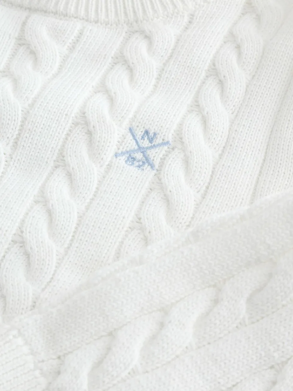 New Next White Cable Knit Crew Neck Jumper (3-16yrs)