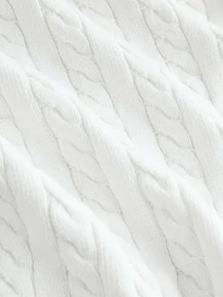 New Next White Cable Knit Crew Neck Jumper (3-16yrs)