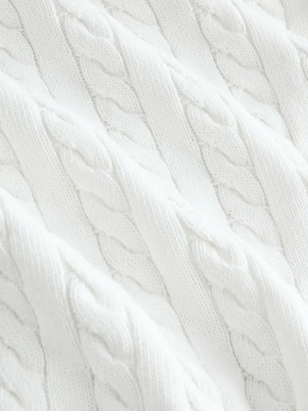 New Next White Cable Knit Crew Neck Jumper (3-16yrs)