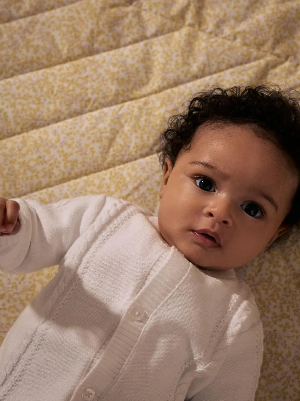 Next White Cable Knitted Baby Cardigan