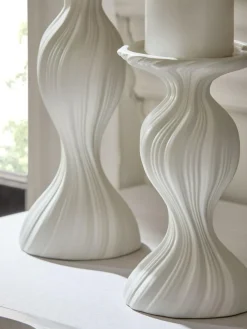 Discount Next White Ceramic Pleat Pillar Candle Holder