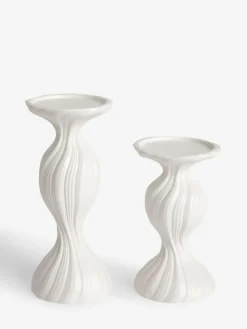 Discount Next White Ceramic Pleat Pillar Candle Holder