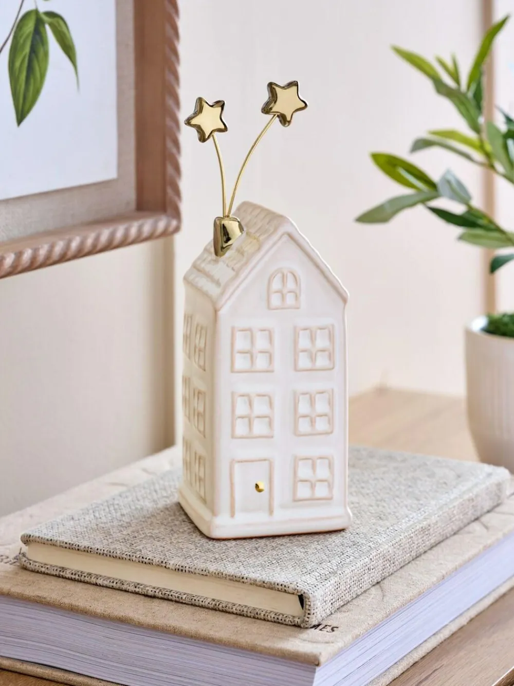 Next White Ceramic Winter House Ornament^ Ornaments