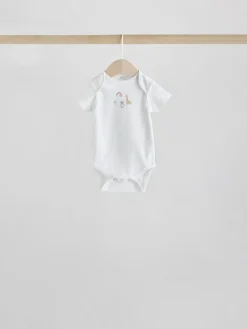 Sale Next White Character 5 Pack Baby Short Sleeve Bodysuits
