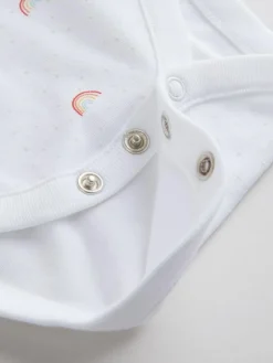 Next White Character 7 Pack Long Sleeve 100% Cotton Baby Bodysuits