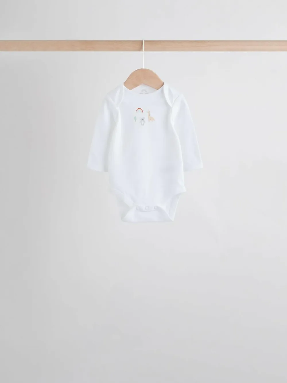 Next White Character 7 Pack Long Sleeve 100% Cotton Baby Bodysuits