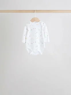Next White Character 7 Pack Long Sleeve 100% Cotton Baby Bodysuits