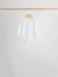 Next White Character 7 Pack Long Sleeve 100% Cotton Baby Bodysuits