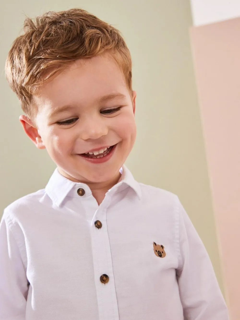 Outlet Next White Character Long Sleeve Long Sleeve Oxford Shirt (3mths-7yrs)