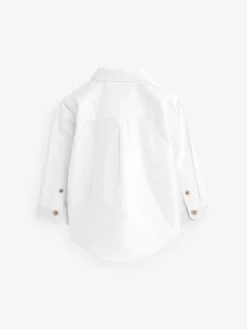 Outlet Next White Character Long Sleeve Long Sleeve Oxford Shirt (3mths-7yrs)