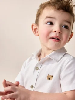 Next Short Sleeve Long Sleeve Oxford Shirt (3mths-7yrs) White Character