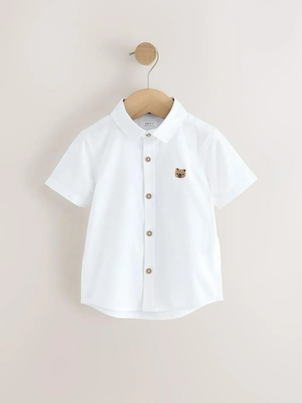 Next Short Sleeve Long Sleeve Oxford Shirt (3mths-7yrs) White Character