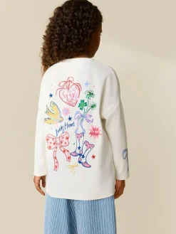 Sale Next White Charm Long Sleeve Sequin Top (3-16yrs)