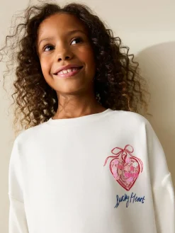 Sale Next White Charm Long Sleeve Sequin Top (3-16yrs)