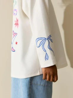 Sale Next White Charm Long Sleeve Sequin Top (3-16yrs)