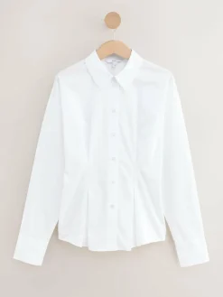 Next Cinched Waist Fitted Shirt White