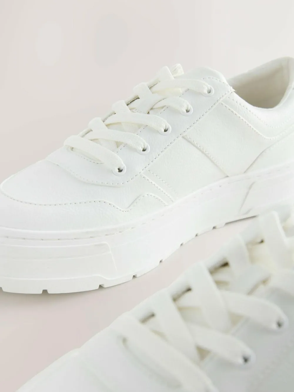 Clearance Next Cleat Chunky Lace Up Trainers White