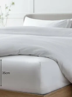 Next White Collection Luxe 400 Thread Count Egyptian Deep Fitted Cotton Sateen Sheet