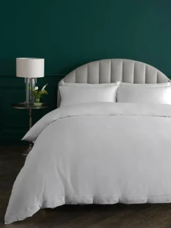 Hot Next White Collection Luxe 300 Thread Count 100% Cotton Sateen Satin Stitch Luxury Duvet Cover And Pillowcase Set
