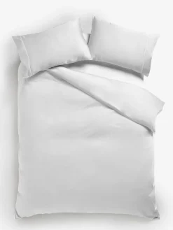 Hot Next White Collection Luxe 300 Thread Count 100% Cotton Sateen Satin Stitch Luxury Duvet Cover And Pillowcase Set
