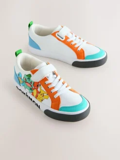 Outlet Next White Colourblock Pokemon Elastic Lace Trainers