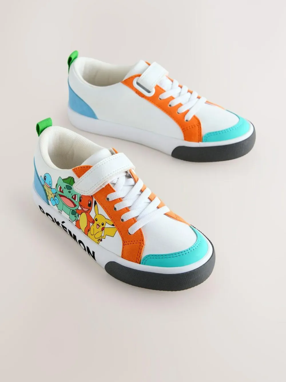 Outlet Next White Colourblock Pokemon Elastic Lace Trainers