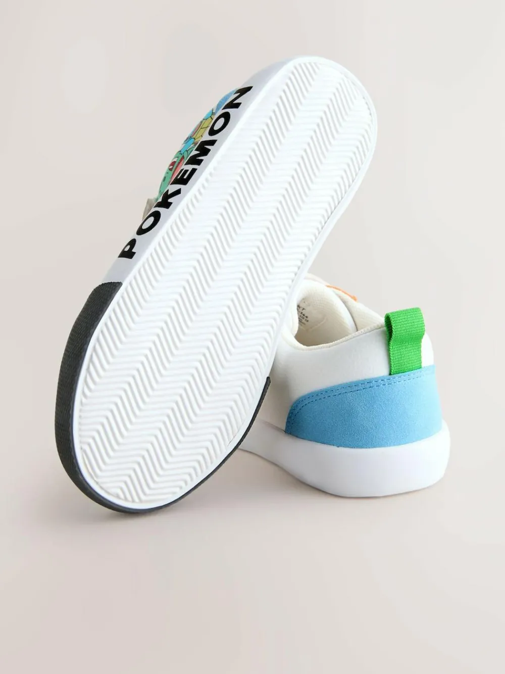 Outlet Next White Colourblock Pokemon Elastic Lace Trainers