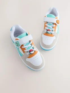 New Next White Colourblock Pokemon Elastic Lace Trainers
