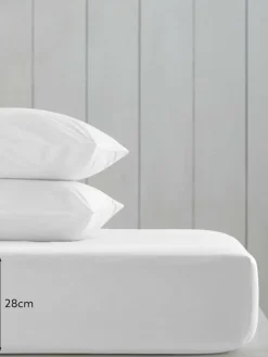 Online Next White Cotton Rich Fitted Bed Sheet