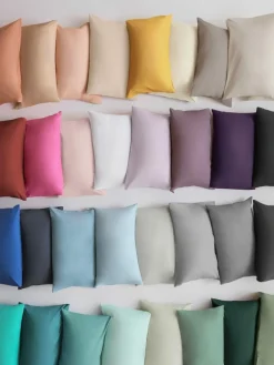 Best Next White Cotton Rich Plain Duvet Cover and Pillowcase Set