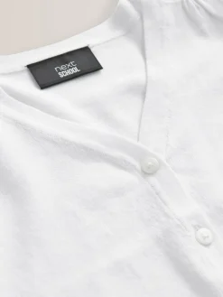 Outlet Next White Cotton Rich School V-Neck Cardigan (3-16yrs)