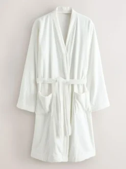 Next White Cotton Towelling Dressing Gown^ Bathrobe