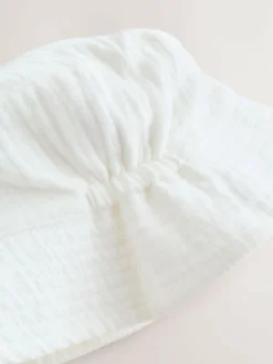 Next White Crinkle Baby Bucket Hat^BOY Newborn Accessories|Unisex