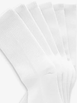 Hot Next White Cushion Sole Ribbed Sport Ankle Socks 3 Pack With Arch Support