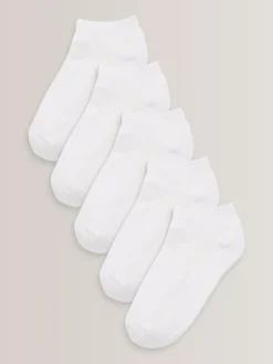 Next Cushioned Footbed Sports Trainers Socks 5 Pack White