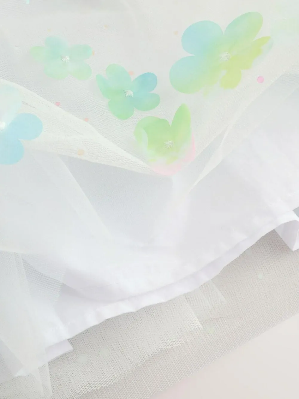 Next White 3D Flower Ruffle Mesh Occasion Dress (3-16yrs)^ Occasionwear