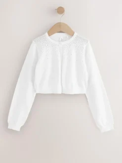 Online Next White Diamante Occasion Shrug (3-16yrs)