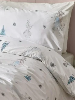 Next White Disney Frozen 100% Cotton Duvet Cover and Pillowcase Set^ Childrens Bedding|Bedsets & Duvet Covers