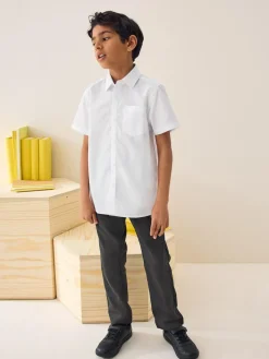Clearance Next White Easy Fastening Short Sleeve School Shirts 2 Pack (3-16yrs)