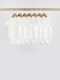 Hot Next White Essential 7 Pack Short Sleeve Bodysuits